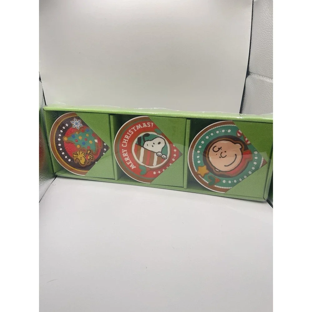 Peanuts Christmas Decorated Plate‎ Set NIB
